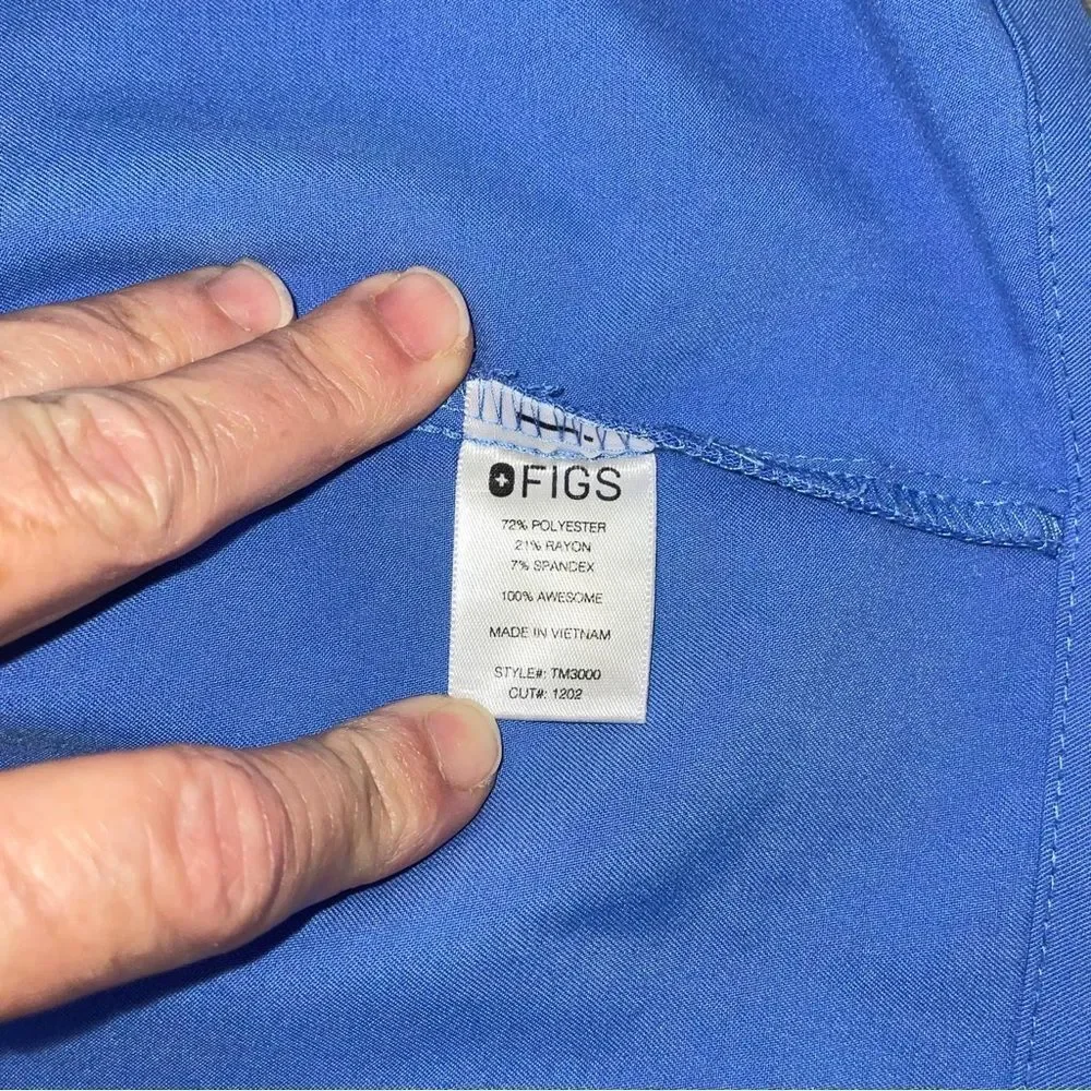 FIGS Chisec Three-Pocket Scrub Top Men's XS Blue Short Sleeve TM3000 - Picture 6 of 10